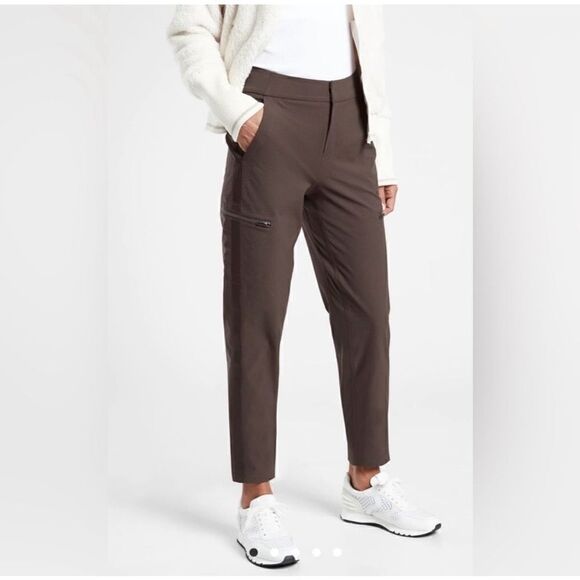 Athleta Wander Hybrid Pant, Walnut Brown SIZE 0 #982341 W0109H - Picture 1 of 8